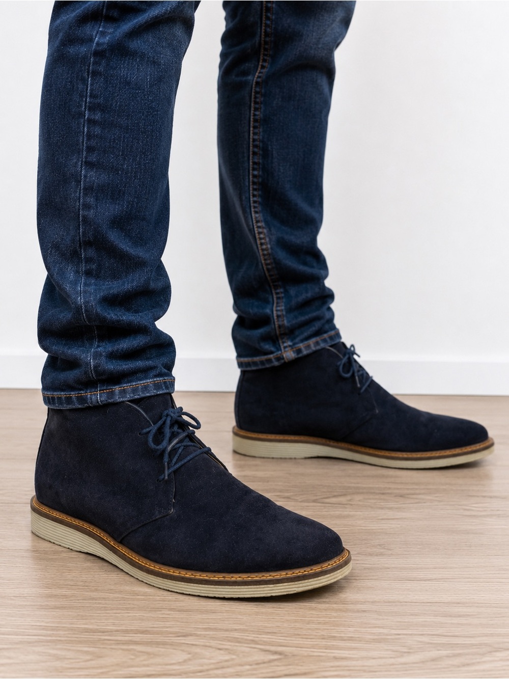 Johnston & Murphy Collection Navy Suede Chukka Boots Made in Italy Men’s 10 M